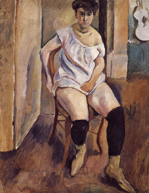 Jules Pascin The Woman wearing yellow short boots oil painting image